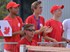 The Canadian Junior Davis Cup team supporting the Junior Fed Cup team